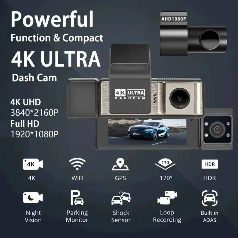 YODHA M8: 4K+1080P+1080P+GPS+ADAS 64GB